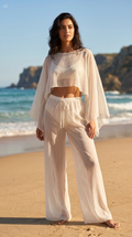 Beachte Bikini Üstü Alt Üst Takım – Şifon Tül | Beyaz