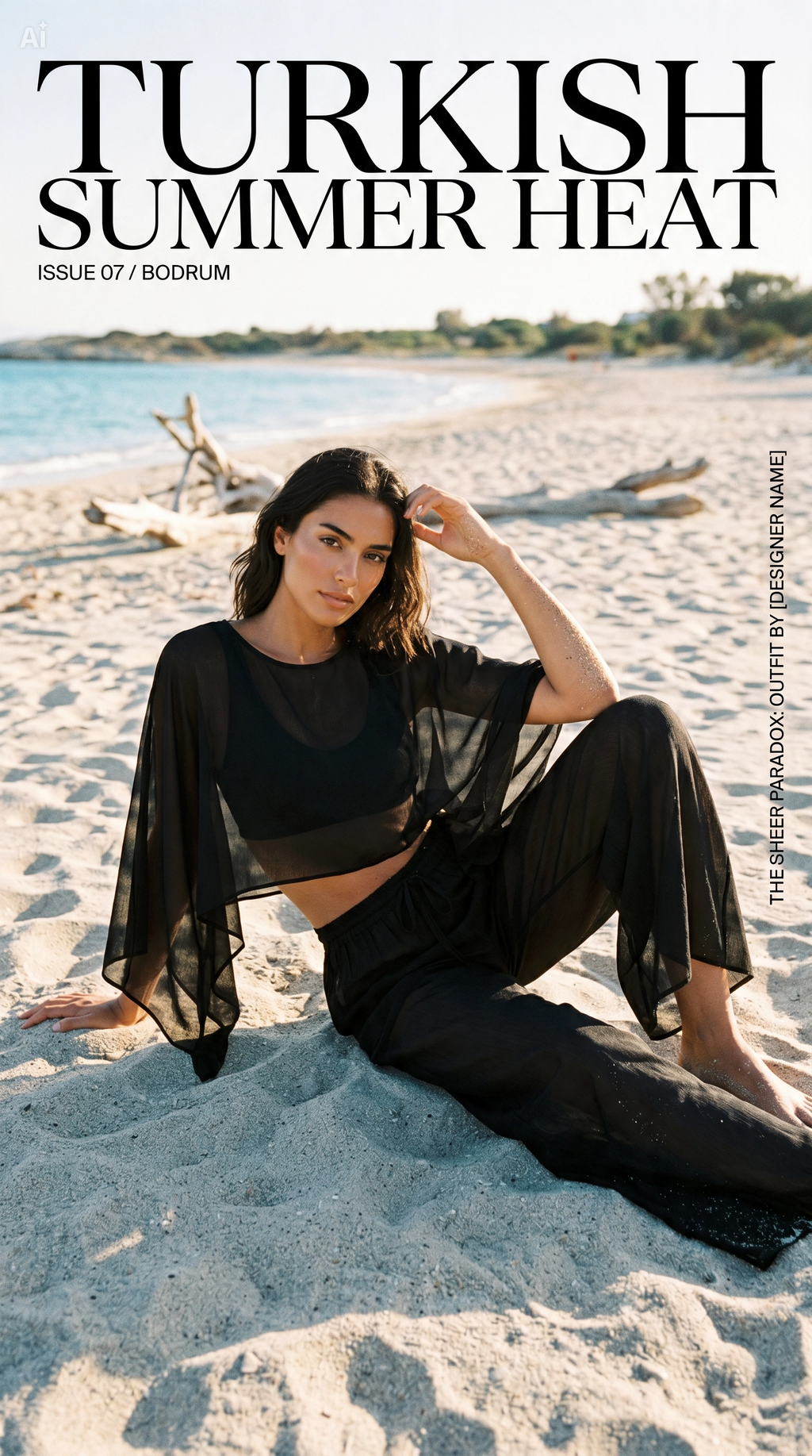 Beachte Bikini Üstü Alt Üst Takım – Şifon Tül | Siyah