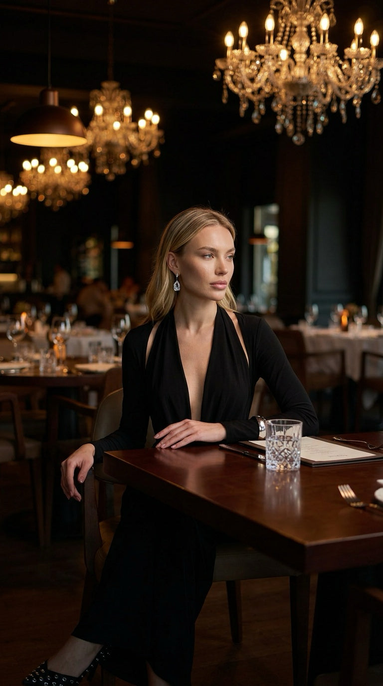 Siyah Halter Elbise - Restoran